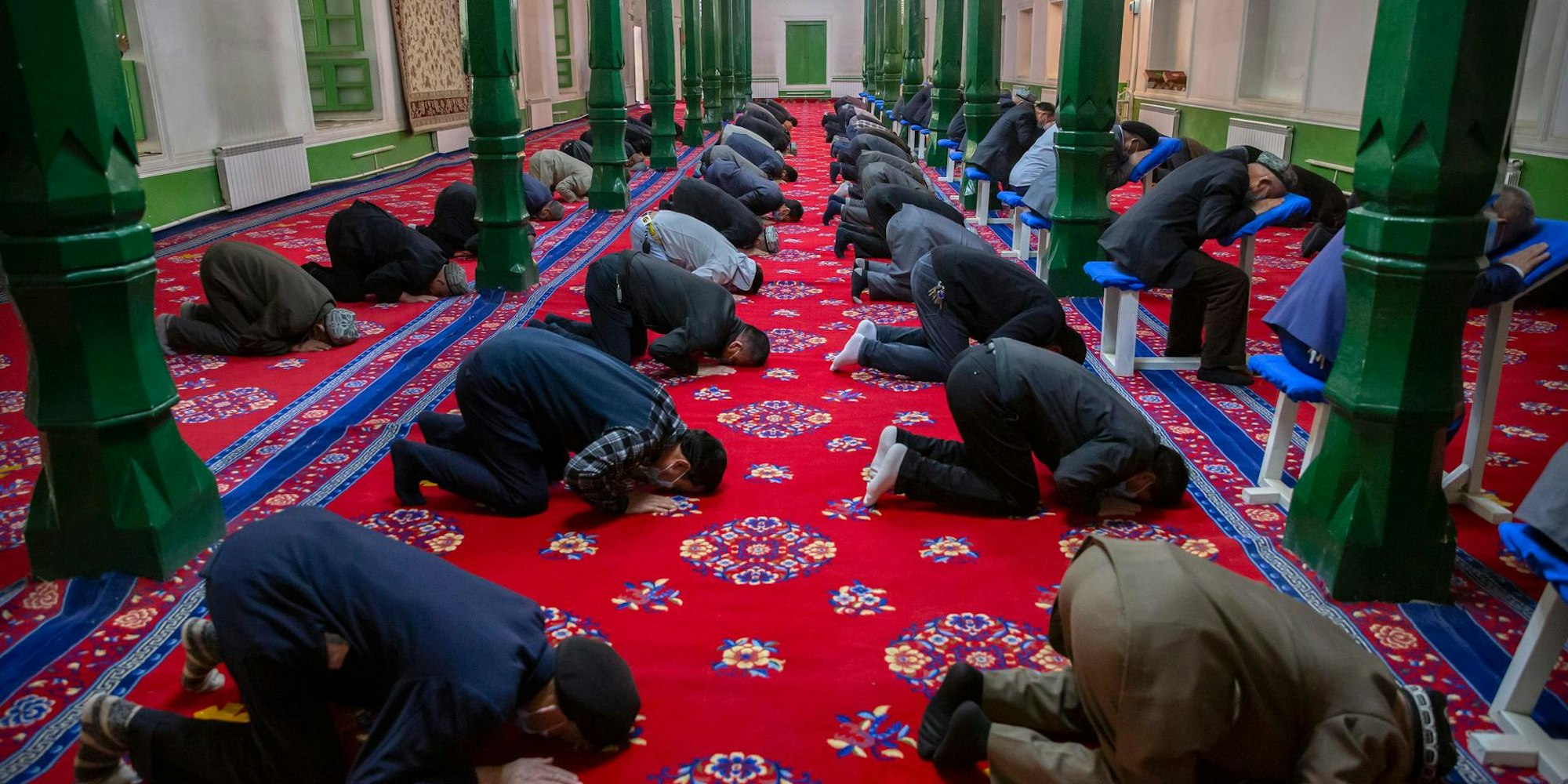 Uiguren in der Moschee