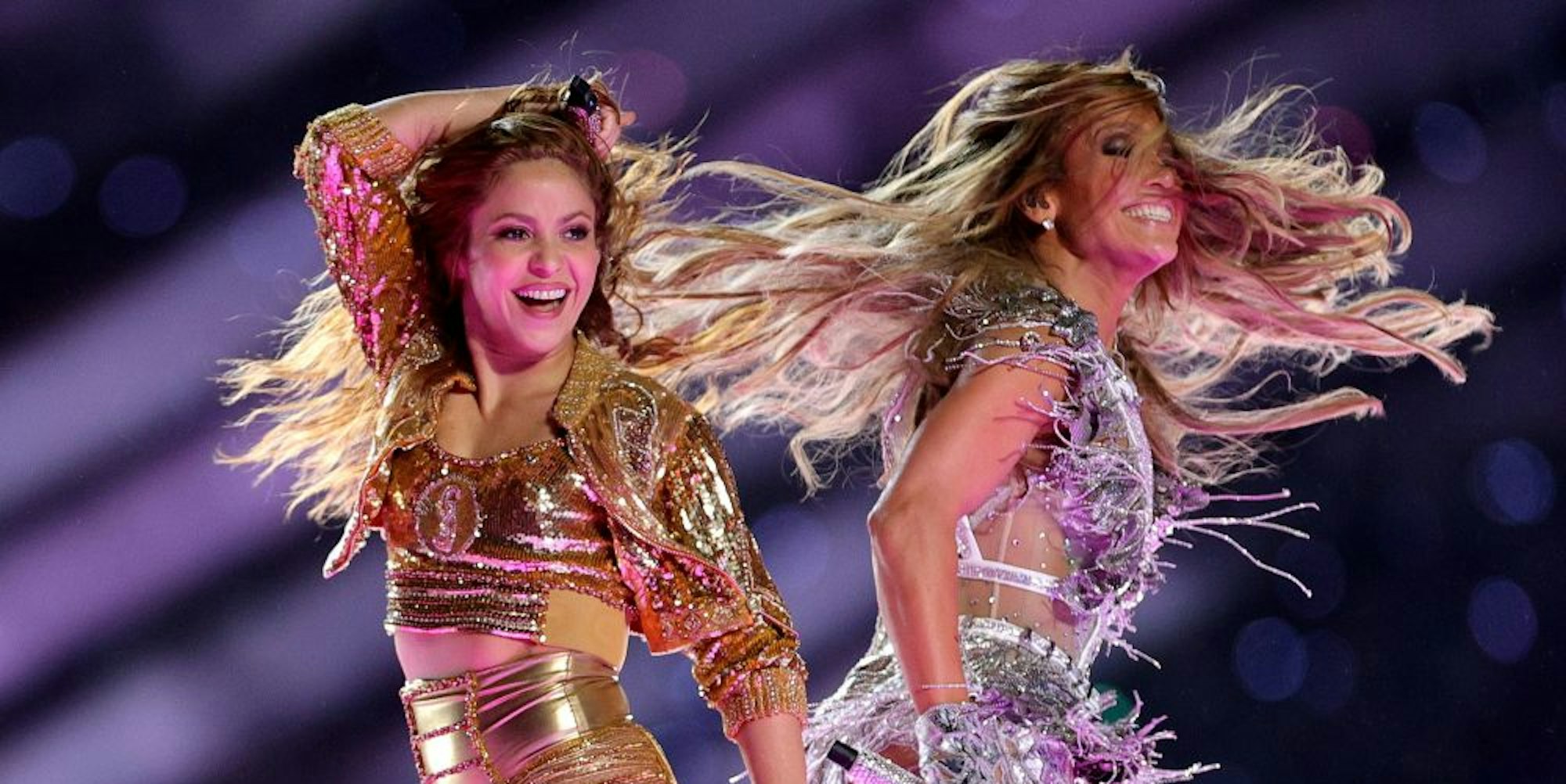 Shakira (links) und Jennifer Lopez bei ihrem Super-Bowl-Auftritt