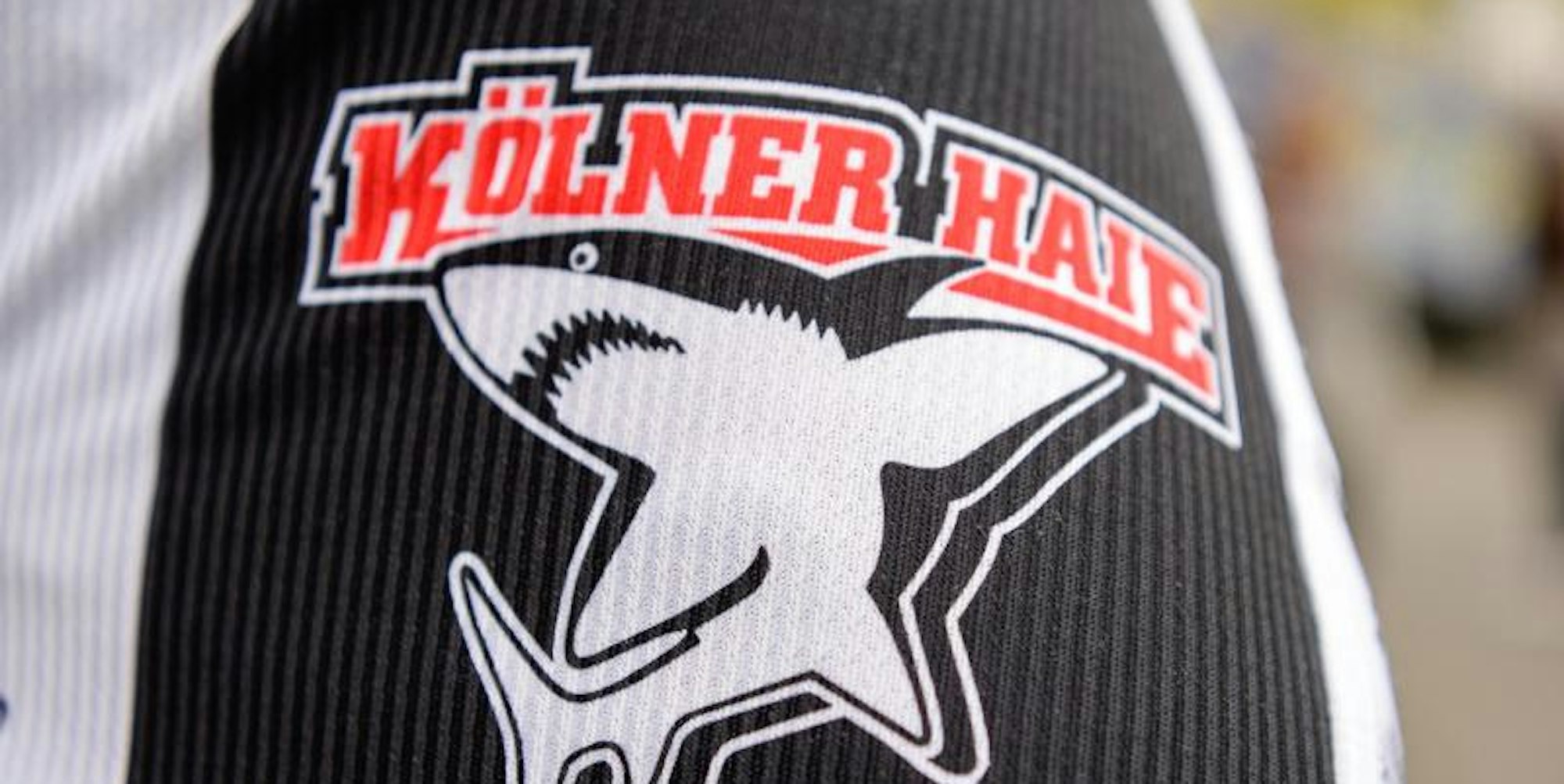 Das Logo der Kölner Haie auf einem Trikot (Symbolbild)
