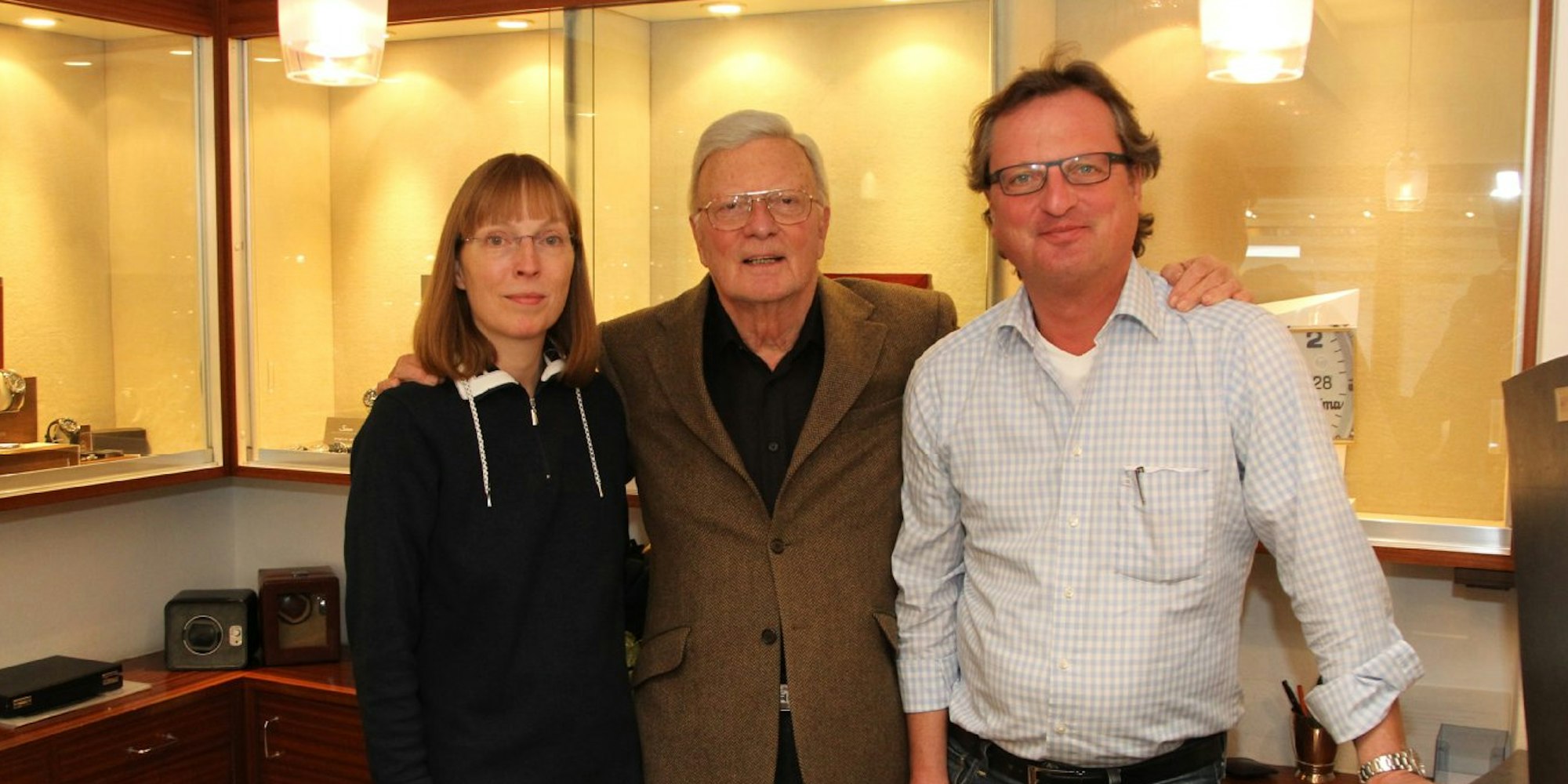 Seniorchef Gerd Schneider (M.) und seine Kinder und Geschäftsführer Christiane Czymmeck und Klaus Schneider.