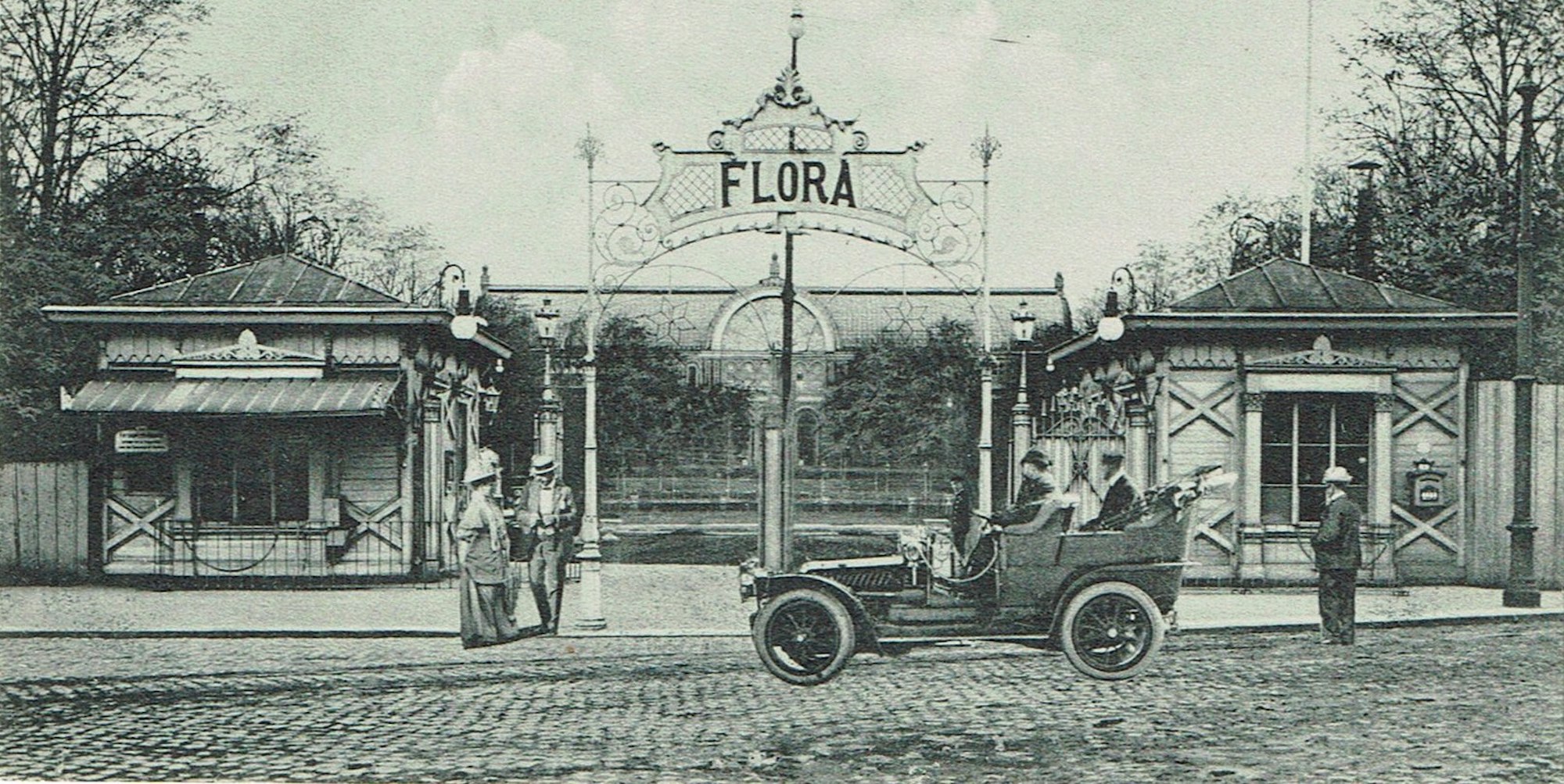 Floraeingang um 1910 mit AutoBrokmeier