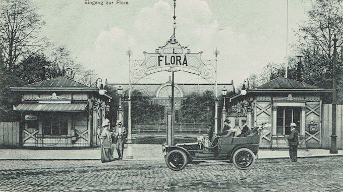 Floraeingang um 1910 mit AutoBrokmeier
