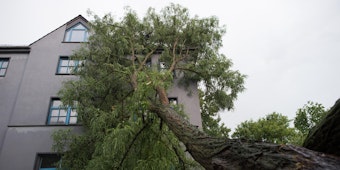 Unwetter Haus Baum Schaden