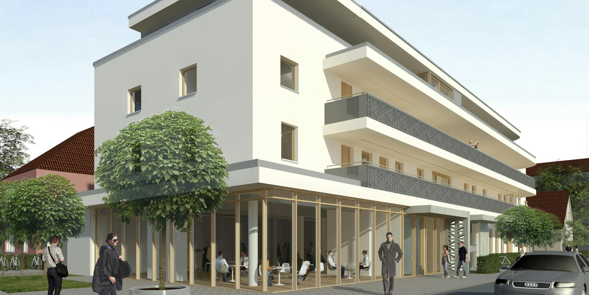 Entwurf des neuen Gemeindehauses an der Peter-von-Fliesteden-Straße