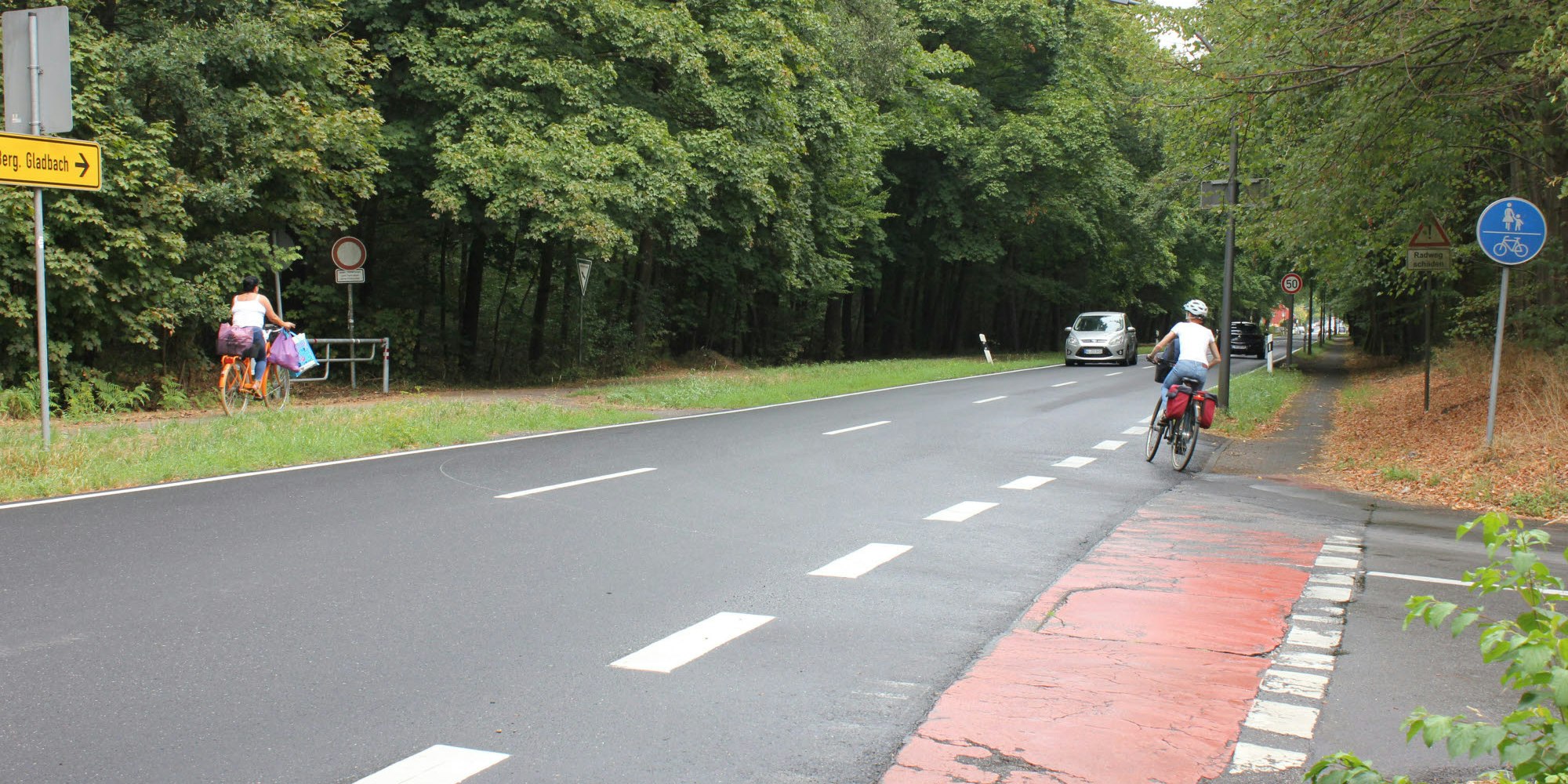 Der Abschnitt in Richtung Schildgen steht wegen der maroden Radwege in der Kritik.