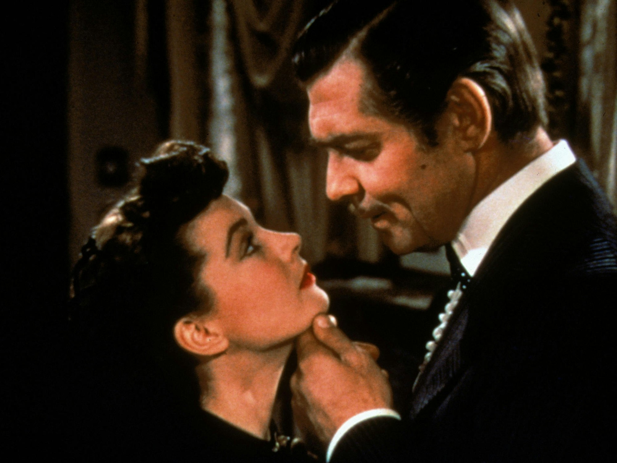 Vivien Leigh und Clark Gable als Scarlett O'Hara und Rhett Bulter 1939 in David O'Selznick's Südstaaten-Schinken "Vom Winde verweht"