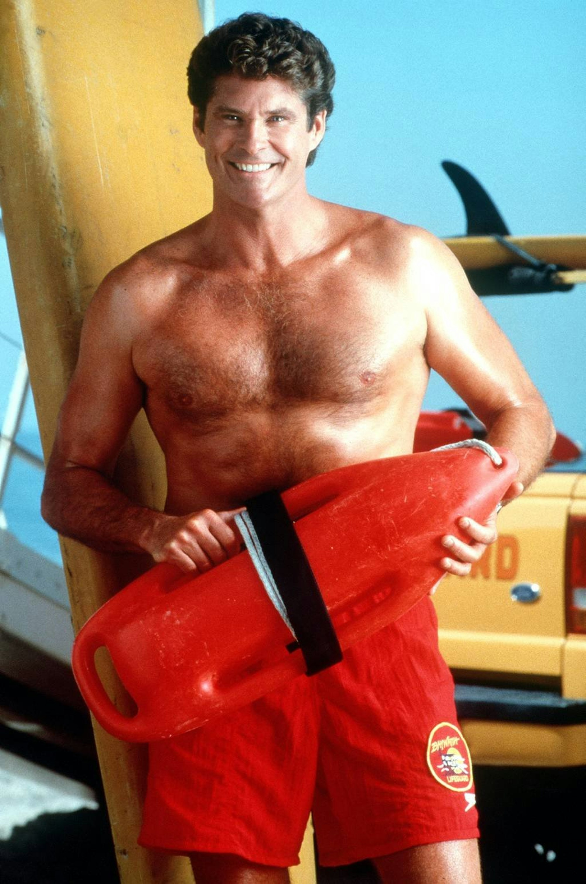 Auf dem Höhepunkt seines Erfolgs: Hasselhoff als Rettungsschwimmer in der erfolgreichen TV-Serie "Baywatch"