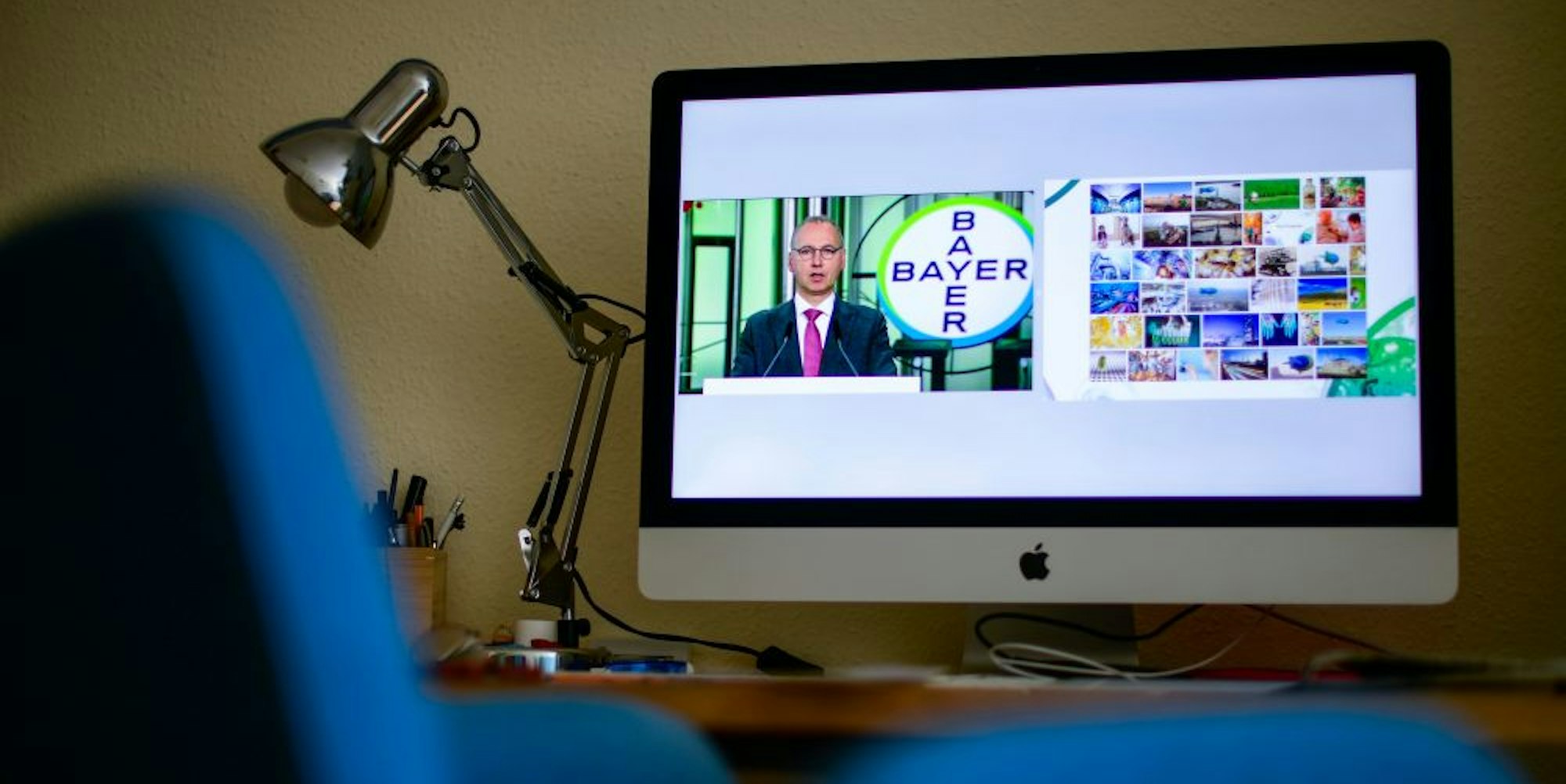 Die Ausführungen des Bayer-Vorstands waren nur am Bildschirm zu verfolgen