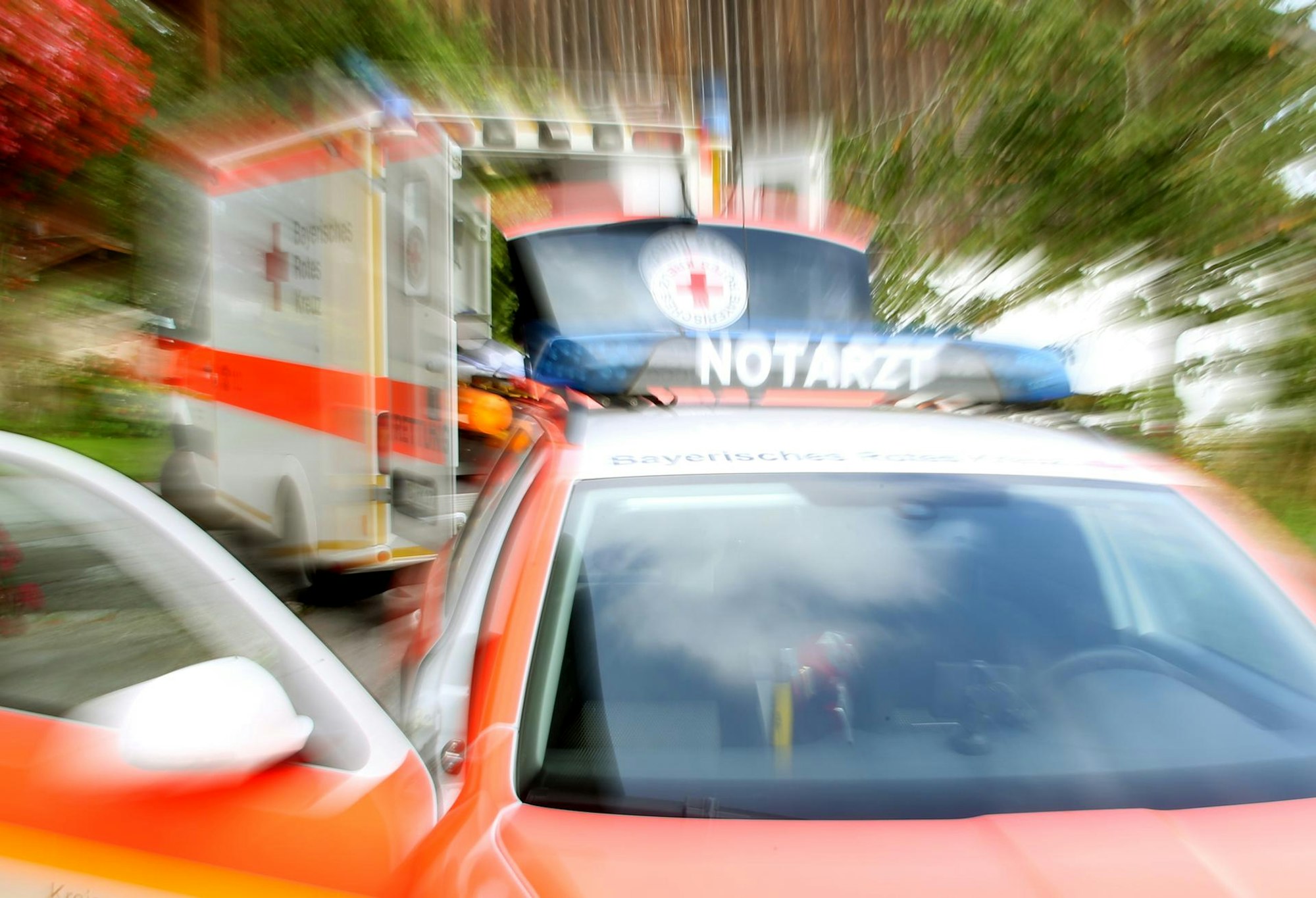 Rettungseinsatz nach einem Unfall in Miesbach.