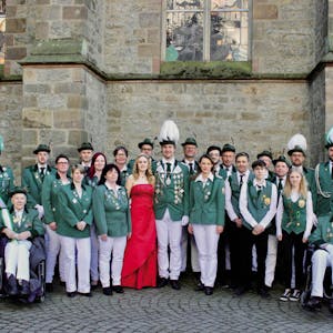 Die Mitglieder der St. Sebastianus Schützenbruderschaft Dürscheid im Festjahr 2019.