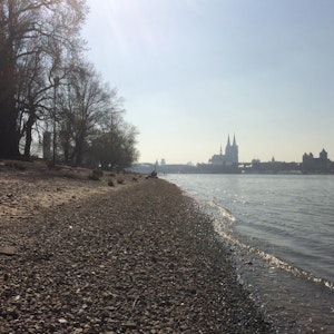 Das Rheinufer im Kölner Norden auf einem undatierten Foto.