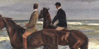 Das Gemälde "Zwei Reiter am Strand" von Max Liebermann, das im Rahmen der Versteigerung "Kunst des Impressionismus und der Moderne" unter den Hammer kam.