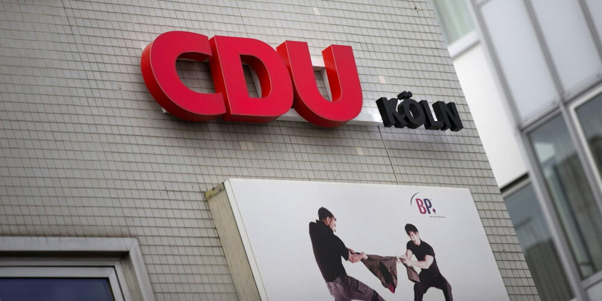 Das Parteilogo der CDU in Köln. (Symbolbild)