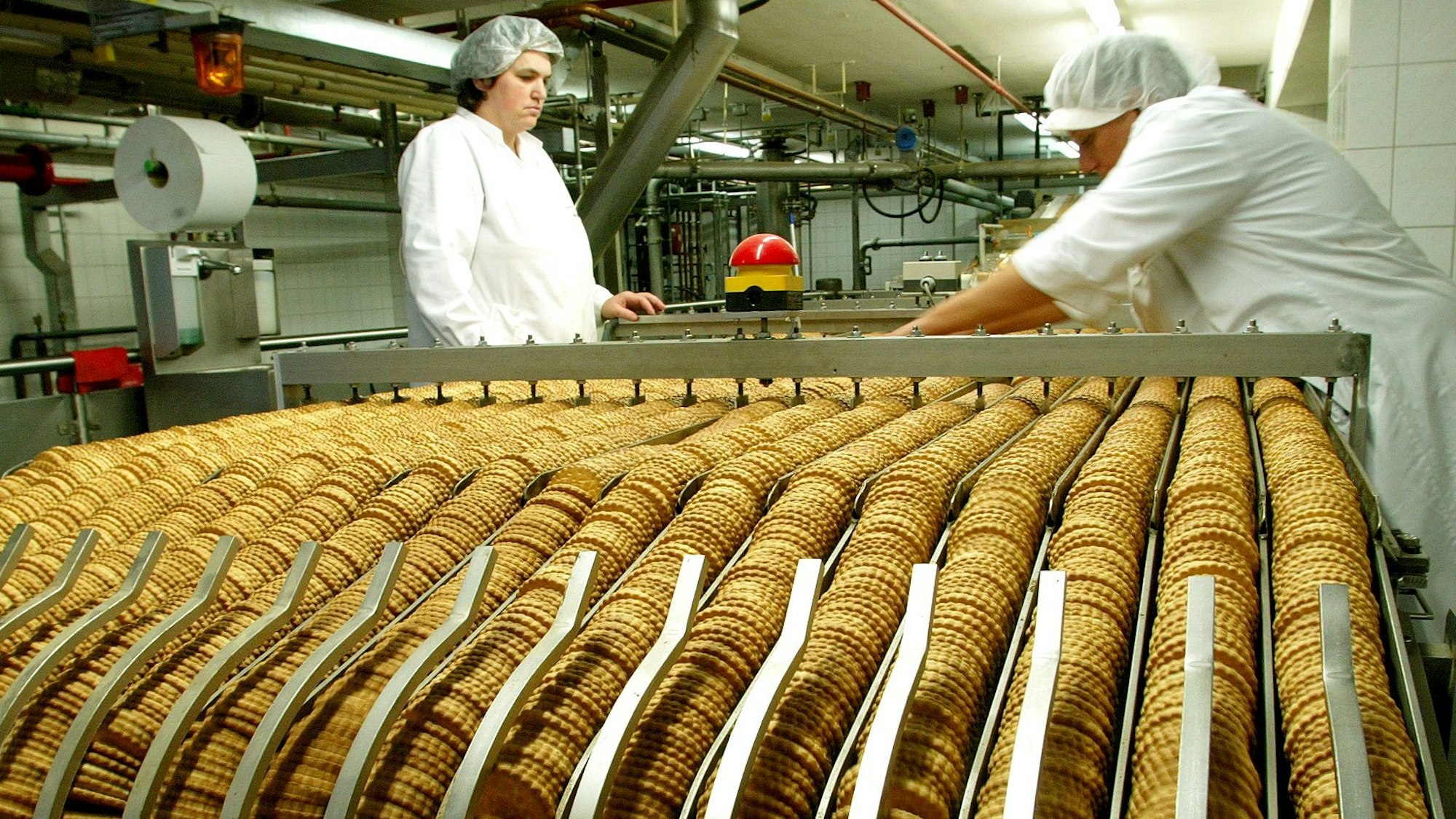 Keks-Reihen in einer Fabrik