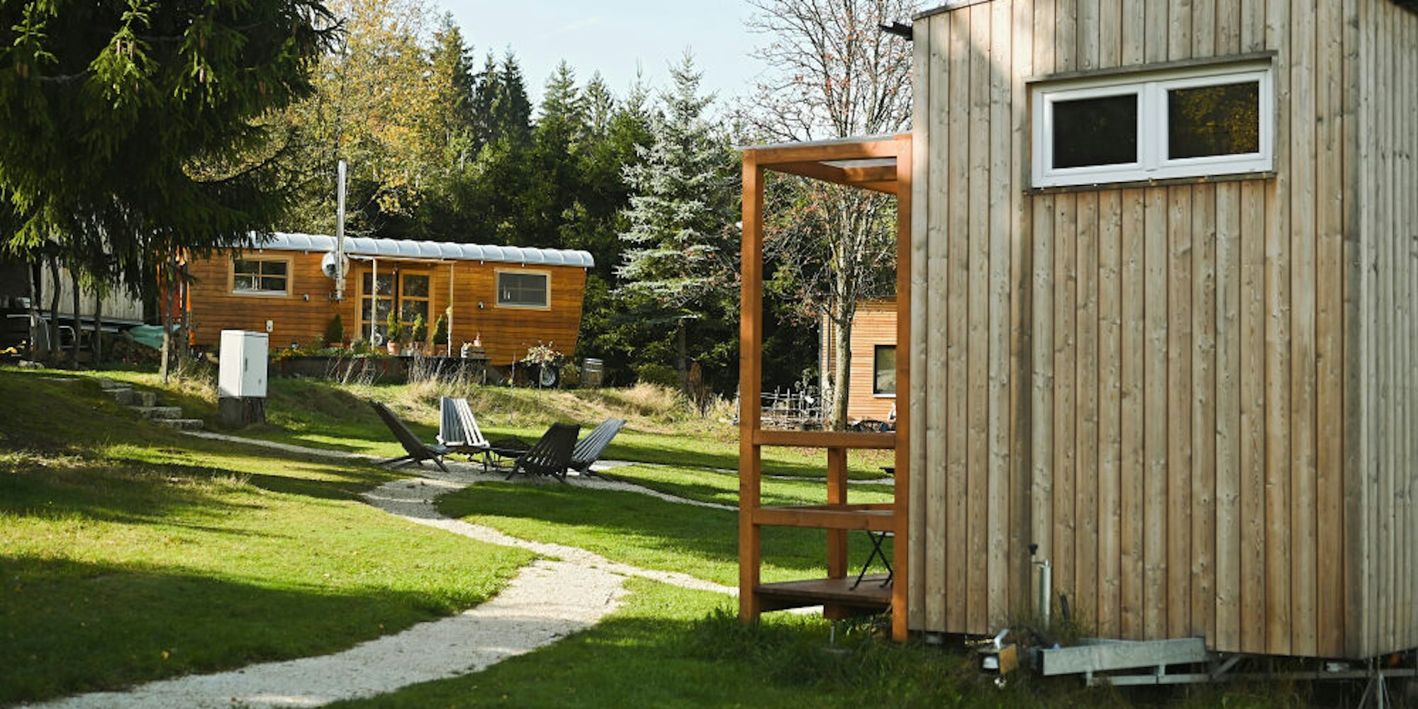 In einem kleinen Teil der Klimaschutzsiedlung auf dem Hackenberg soll es Platz für Tiny Houses wie diese geben.