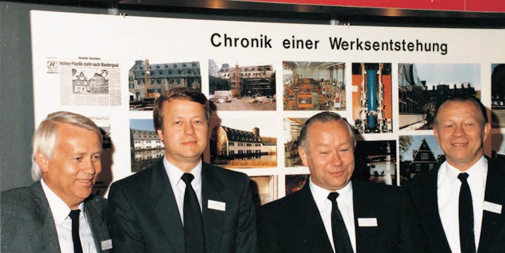 Die vier Brüder Werner, Herbert, Karl-Heinz und Egon Kemmerich im Jahr 1986, als alle vier Geschäftsführende Gesellschafter waren.
