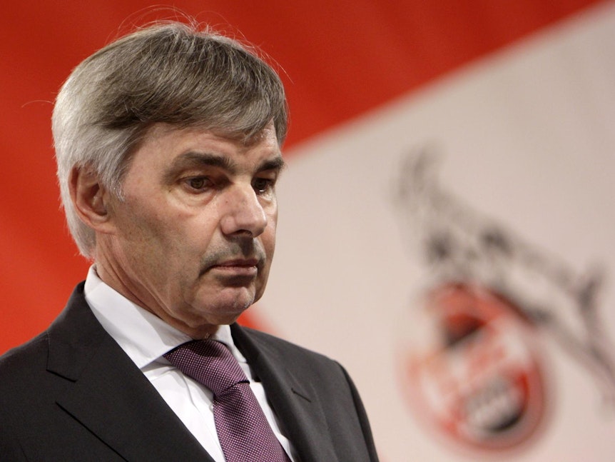Ex-Manager Michal Meier während der Mitgliederversammlung des 1. FC Köln.
