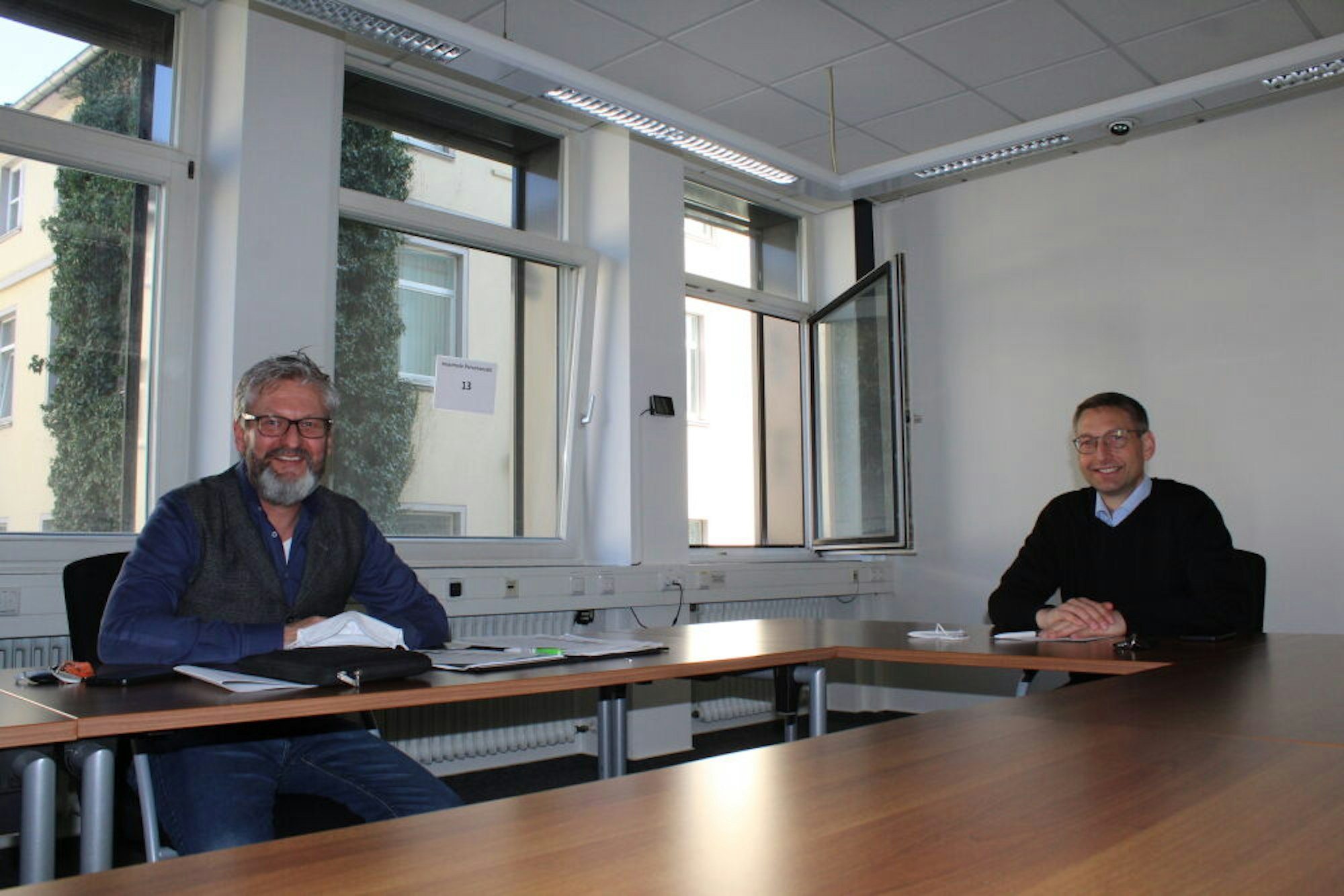 Tom Juschka (l.) und Matthias Esser wollen die soziale Entwicklung in der Kreisstadt voranbringen.
