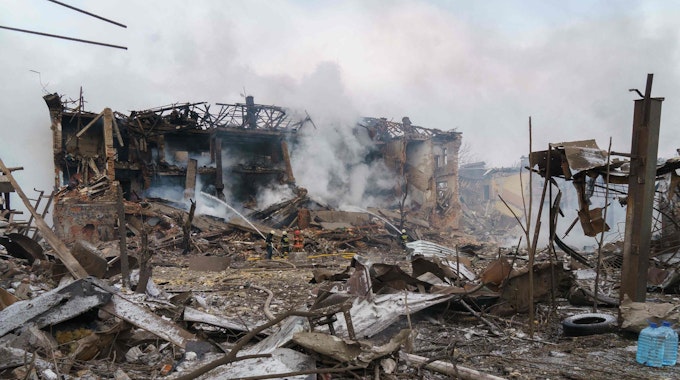 Zerstörung in Dnipro.