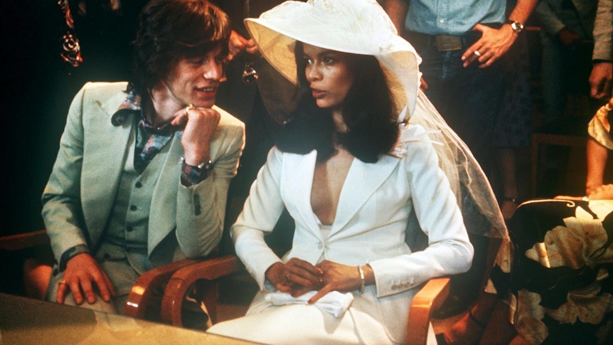 Mick Jagger und Bianca Perez Morena de Macias bei ihrer Hochzeit am 12. Mai 1971.