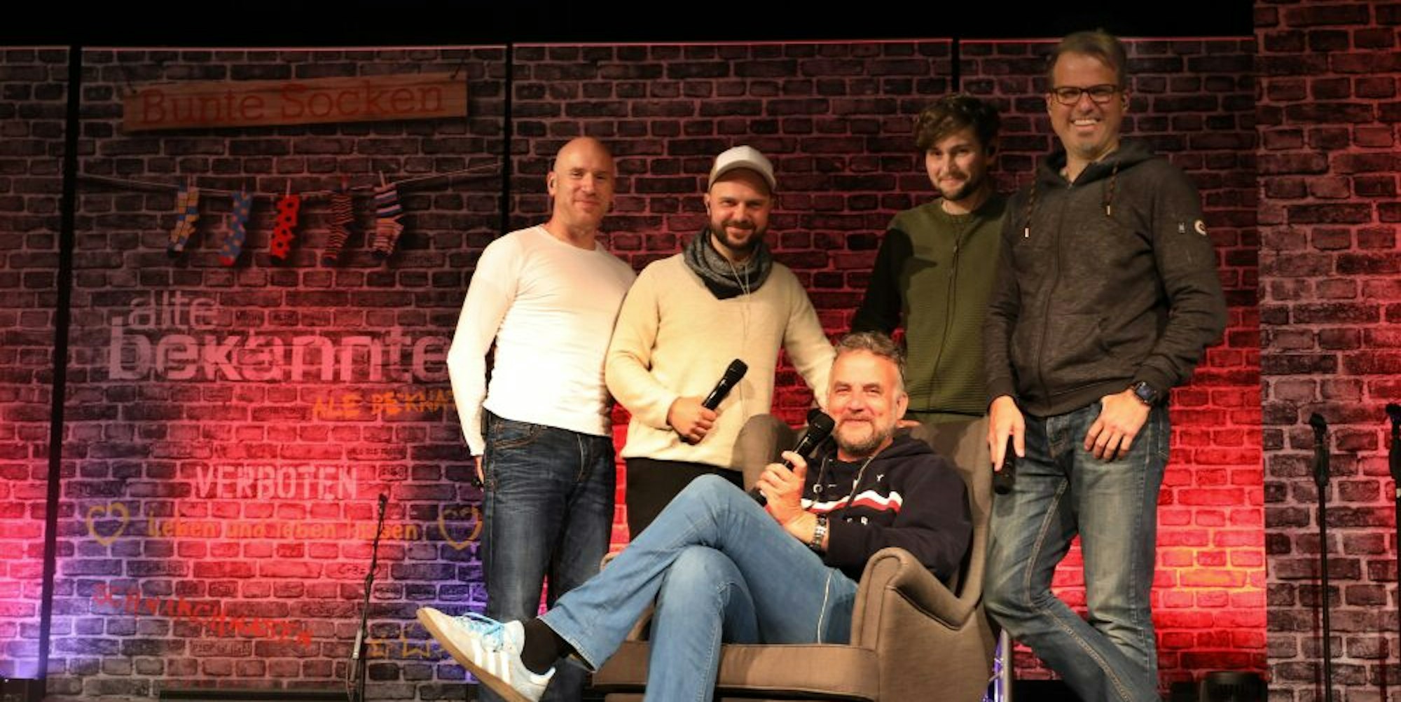 Endlich wieder auf der Bühne: (v.l.) Clemens Schmuck, Björn Sterzenbach, Daniel „Dän“ Dickopf, Friedemann Petter und Ingo Wolfgarten.