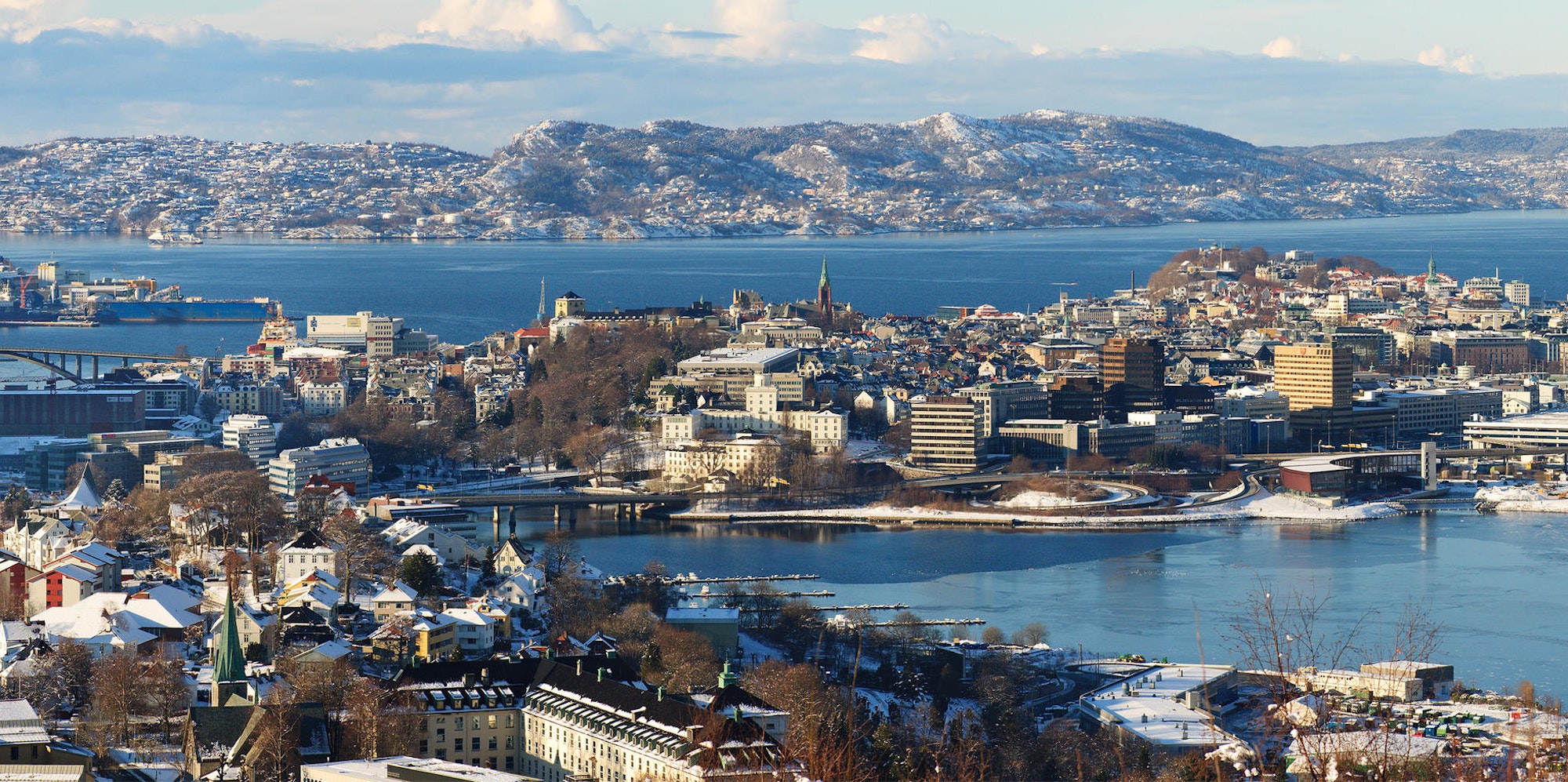 Bergen-Norwegen-Stadtpanorama