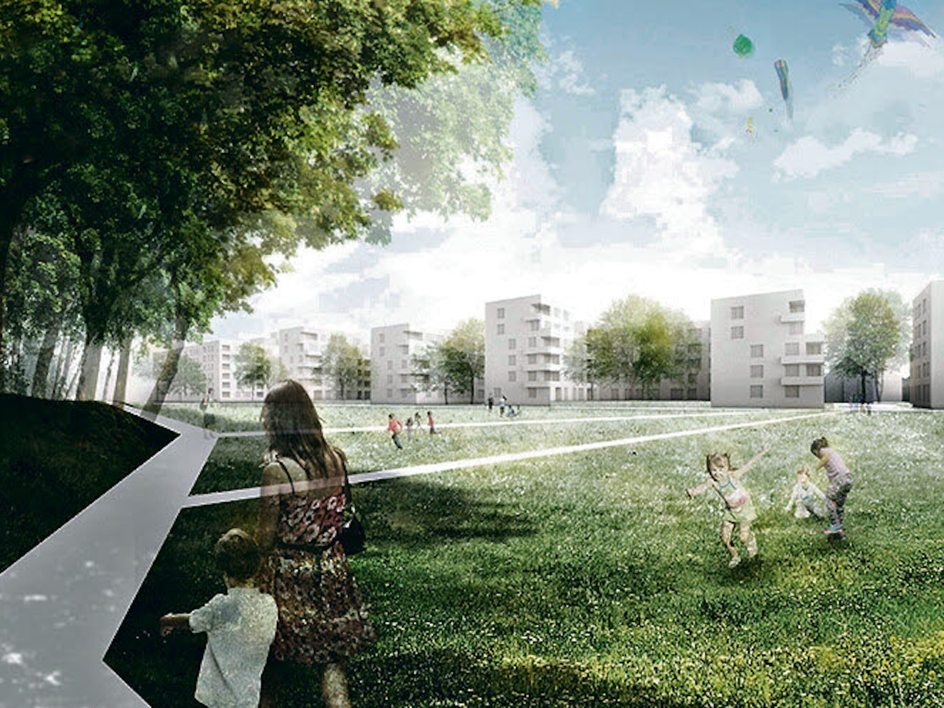 „Wohnen am Park“ heißt das beim Wettbewerb siegreiche Siedlungs-Modell des Architektenbüros Lorenzen/Mayer.